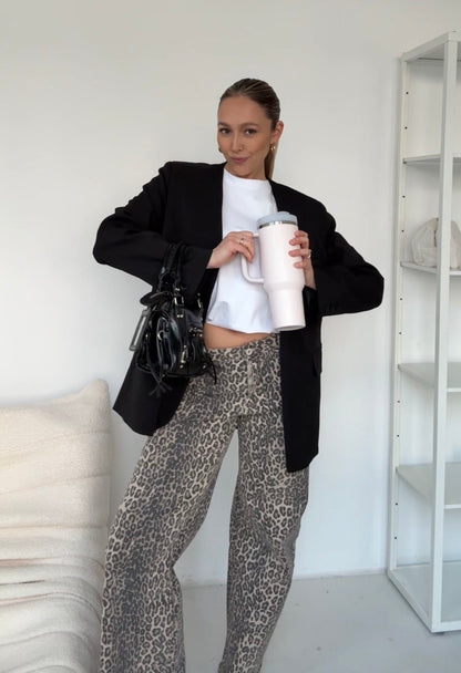 Jansen | Leoprint™ Denim broek