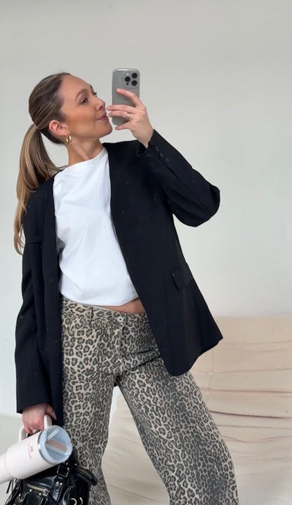 Jansen | Leoprint™ Denim broek